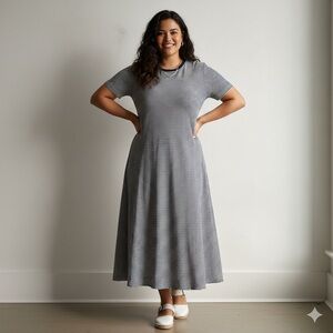 Polo By Ralph Lauren Sz XL Nautical Coastal Jersey Striped Maxi Dress